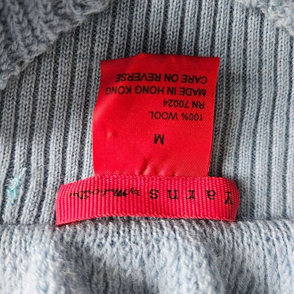 Yarns by Mododoc Pastel Blue Ruffle Wool Top Womens Medium Bell Sleeve Y2K Fairy - Picture 7 of 11